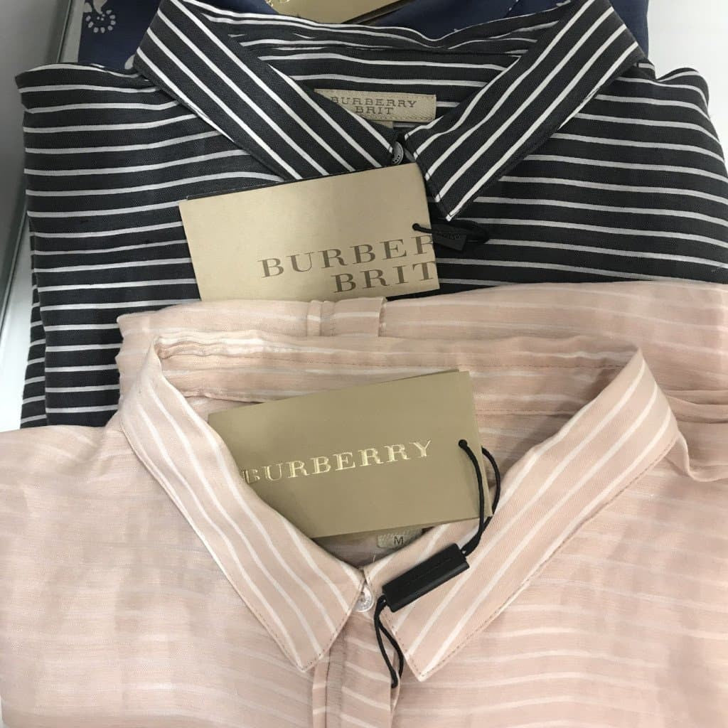 Burberry BRIT Striped Silk-blend Shirt - CHIC Kuwait Luxury Outlet