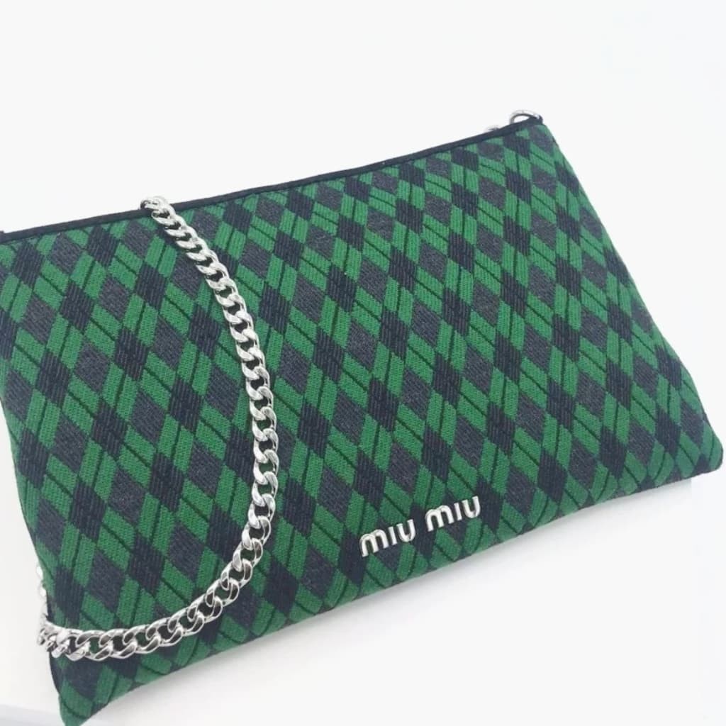 Miu Miu Fabric Printed Clutch Bag - CHIC Kuwait Luxury Outlet