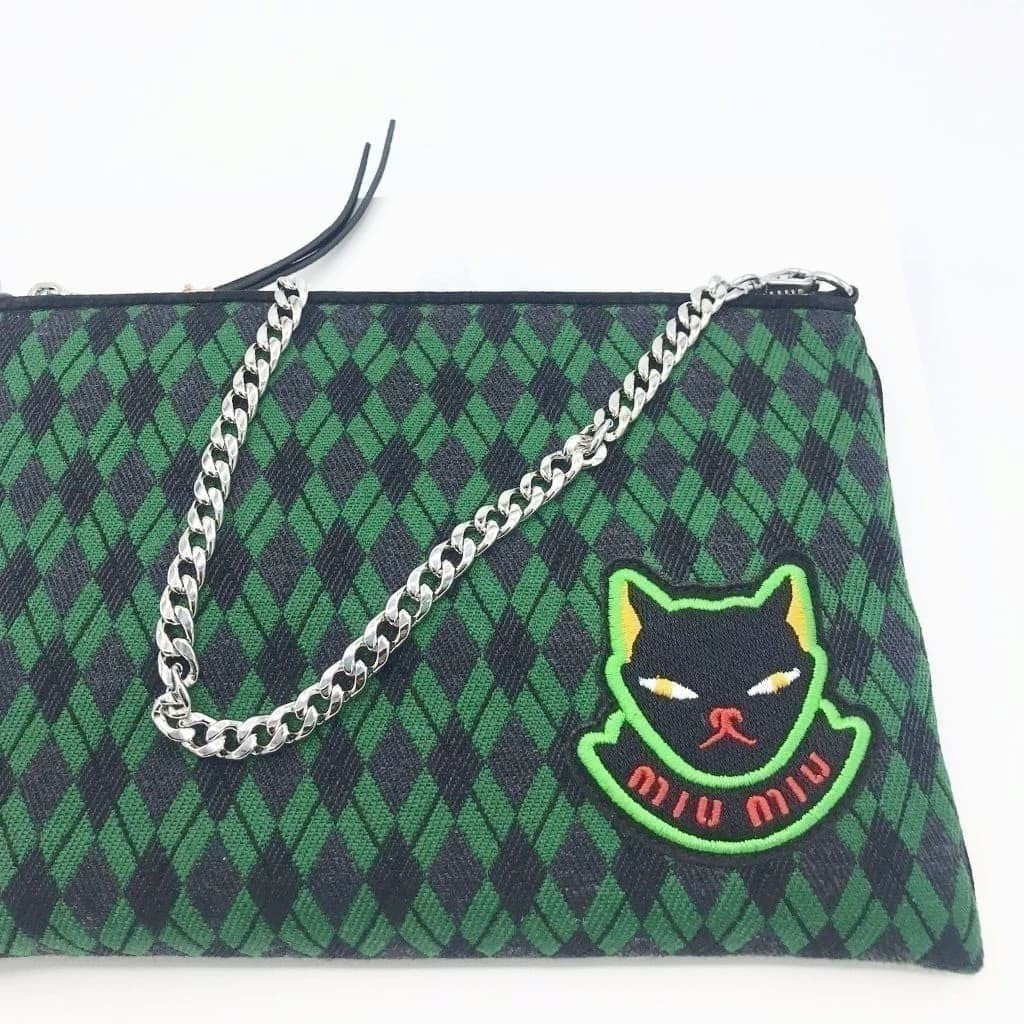 Miu Miu Fabric Printed Clutch Bag - CHIC Kuwait Luxury Outlet