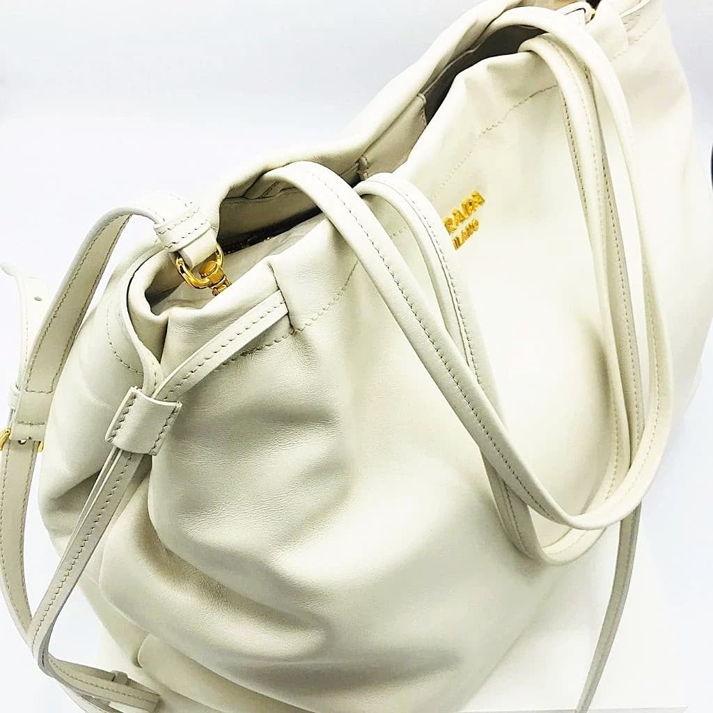 Prada Talco Vitello Soft calf Leather Tote - CHIC Kuwait Luxury Outlet