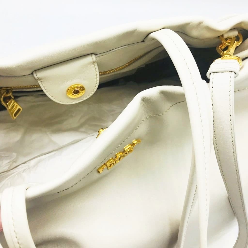 Prada Talco Vitello Soft calf Leather Tote - CHIC Kuwait Luxury Outlet