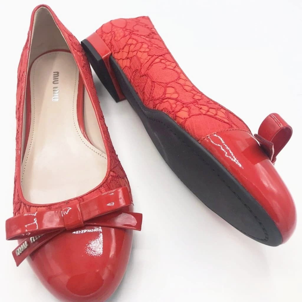 Miu Miu Patent Leather Ballet Flats - CHIC Kuwait Luxury Outlet