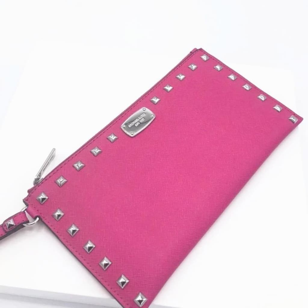 Michael Kors Jet Set Leather Stud Wristlet - CHIC Kuwait Luxury Outlet