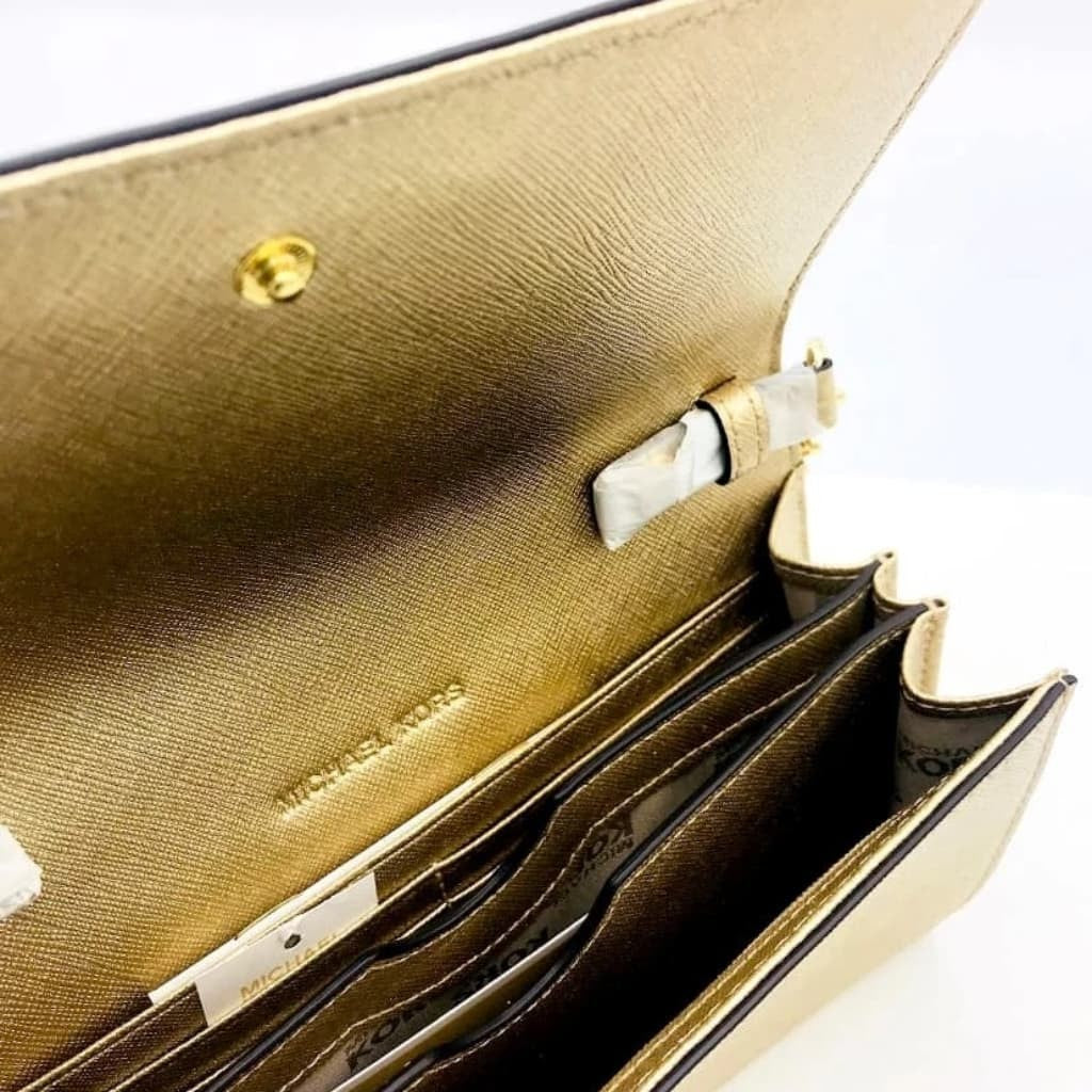 Michael Kors Jet Set Crossbody Gold - CHIC Kuwait Luxury Outlet