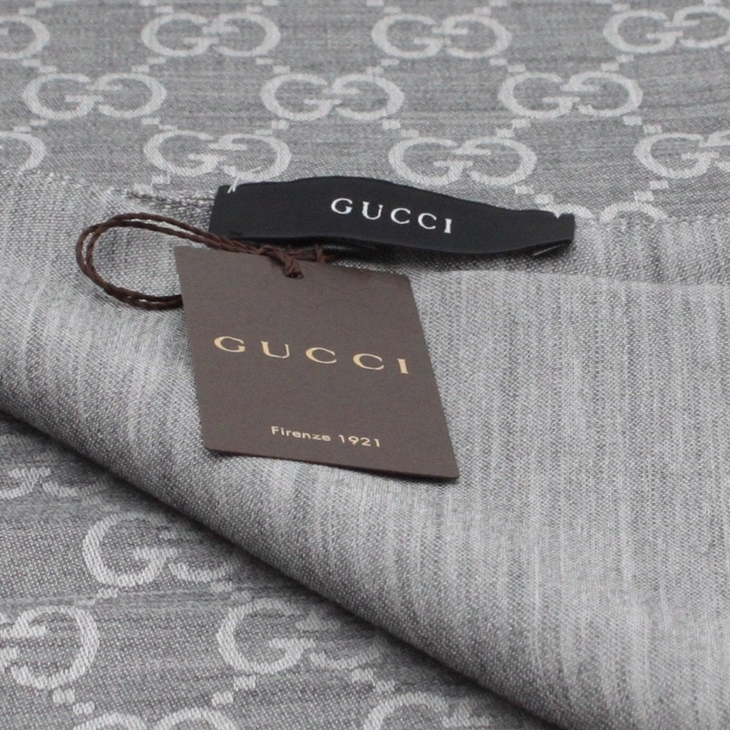 Gucci GG Wool Scarf Grey - CHIC Kuwait Luxury Outlet