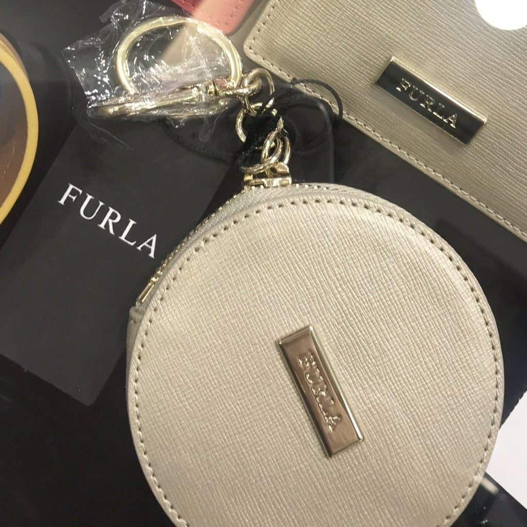 Furla Round Leather Keyring/Coin Purse - CHIC Kuwait Luxury Outlet