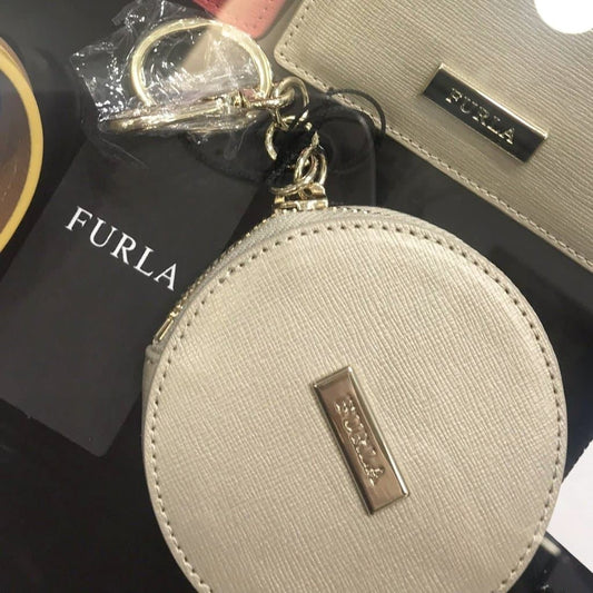 Furla Round Leather Keyring/Coin Purse - CHIC Kuwait Luxury Outlet