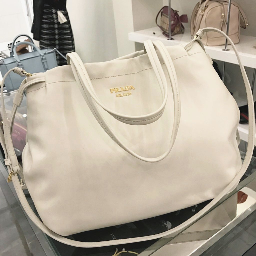 Prada Talco Vitello Soft calf Leather Tote - CHIC Kuwait Luxury Outlet