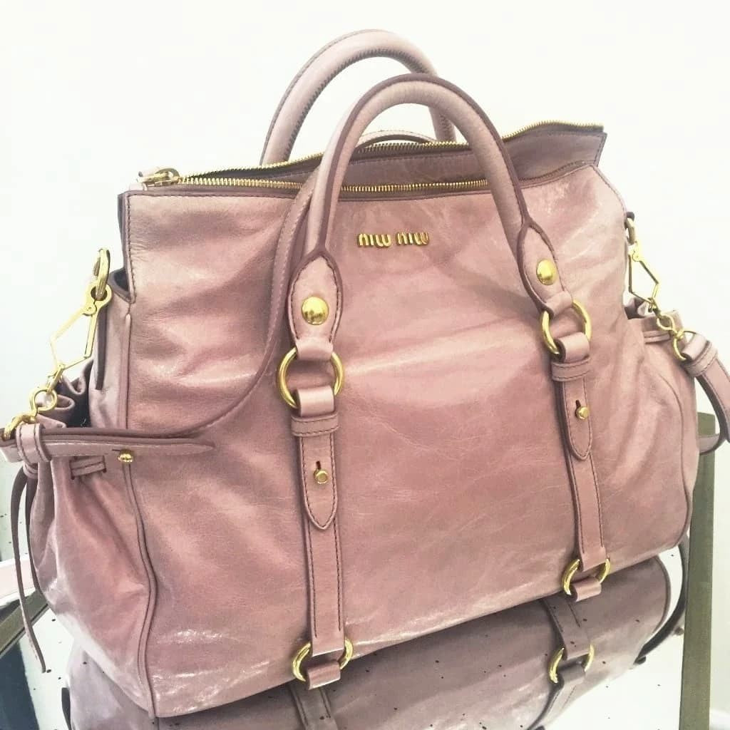 Miu Miu Vitello Lux Leather Tote - CHIC Kuwait Luxury Outlet