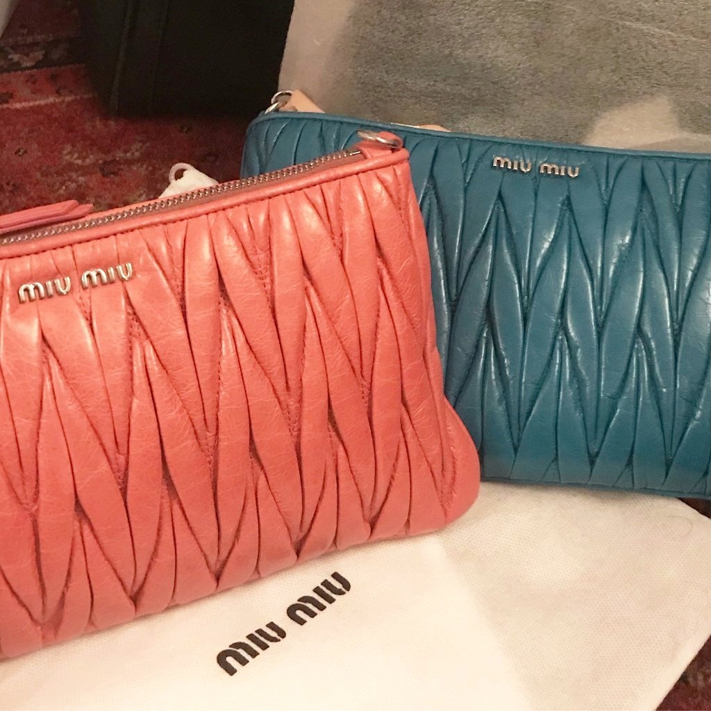 Miu Miu Matelasse Leather Clutch - CHIC Kuwait Luxury Outlet