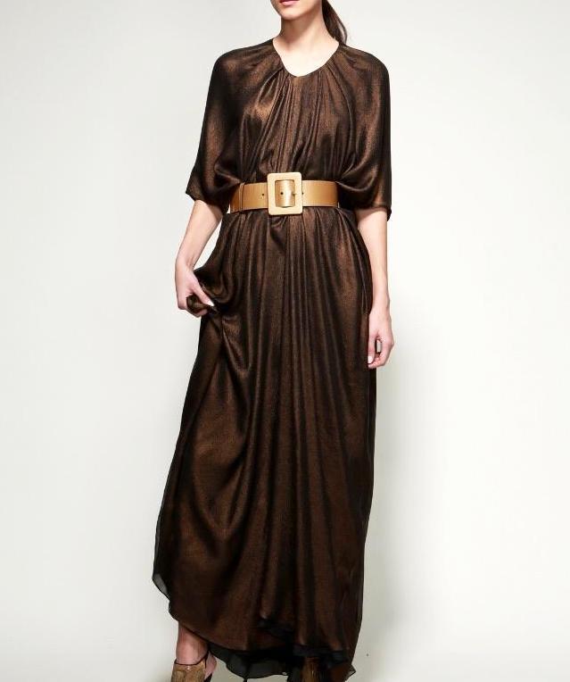 Yves St Laurent Evening Gown Silk chocolate - CHIC Kuwait Luxury Outlet