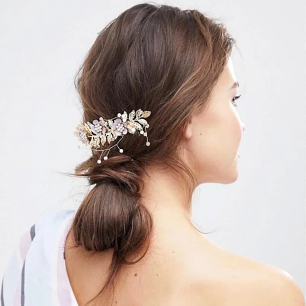 Pastel Flower and leaf Hair Comb - chickuwait.com