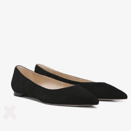 Sam Edelman Black Suede Pointed Toe Flats - CHIC Kuwait Luxury Outlet