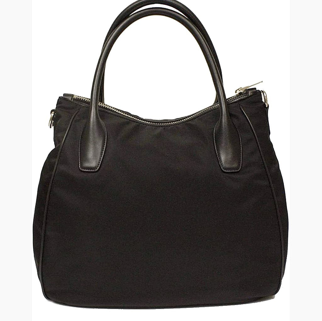 Prada Black Tessuto Nylon & Soft Calf Tote - CHIC Kuwait Luxury Outlet