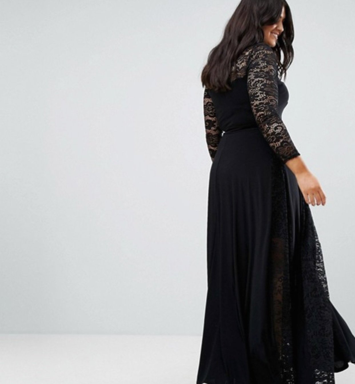 Club L Lace Insert Dress Plus Size - CHIC Kuwait Luxury Outlet