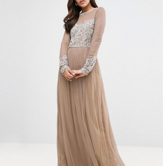 MAYA Tall Open Back Embellished Dress - CHIC Kuwait Luxury Outlet