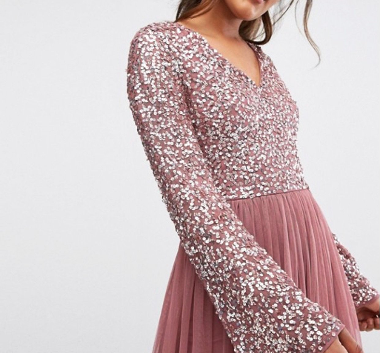 MAYA Tall Sequin Top Tulle Dress - CHIC Kuwait Luxury Outlet