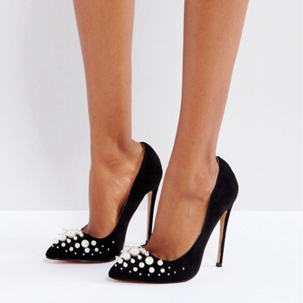Public Desire Black Pearl Court Shoes - CHIC Kuwait Luxury Outlet