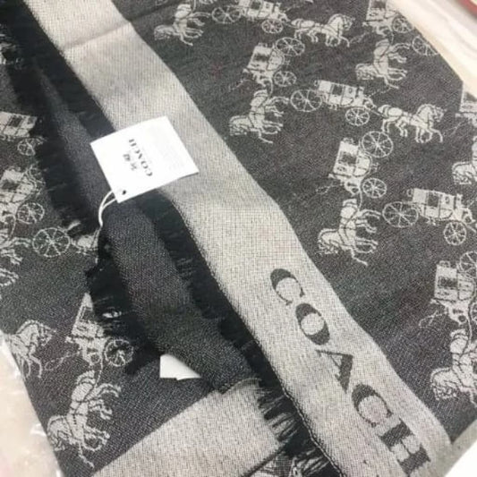 Coach Horse & Carriage Oversized Scarf Grey - chickuwait.com