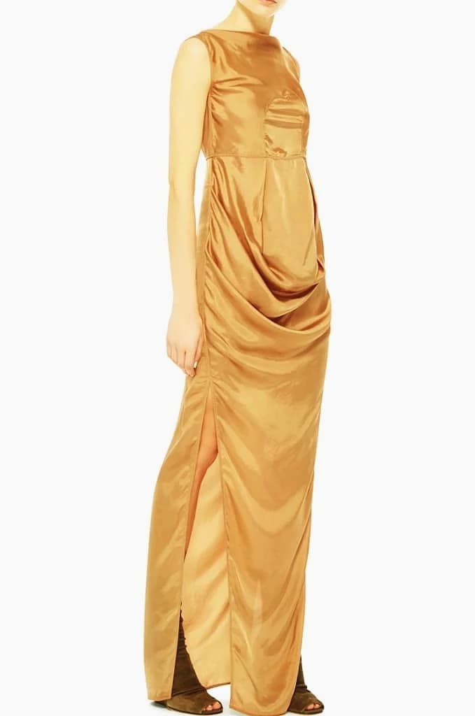 Rick Owens Draped Satin Twill Gown - CHIC Kuwait Luxury Outlet