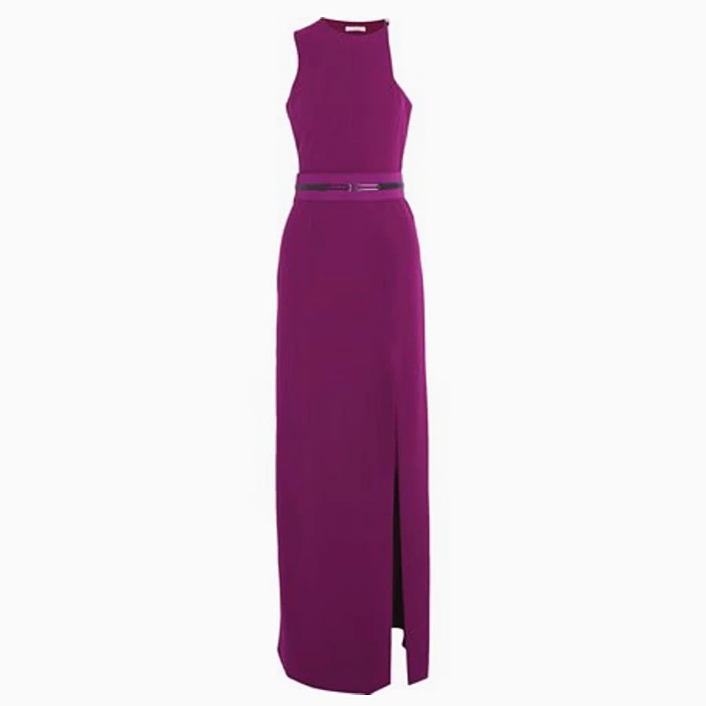 Halston Heritage Belted Crepe Gown - CHIC Kuwait Luxury Outlet