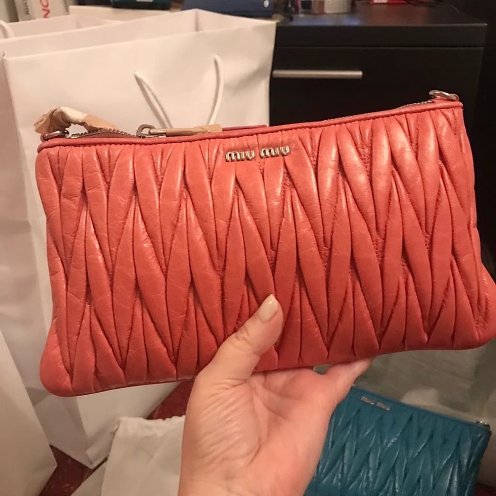 Miu Miu Matelasse Leather Clutch - CHIC Kuwait Luxury Outlet