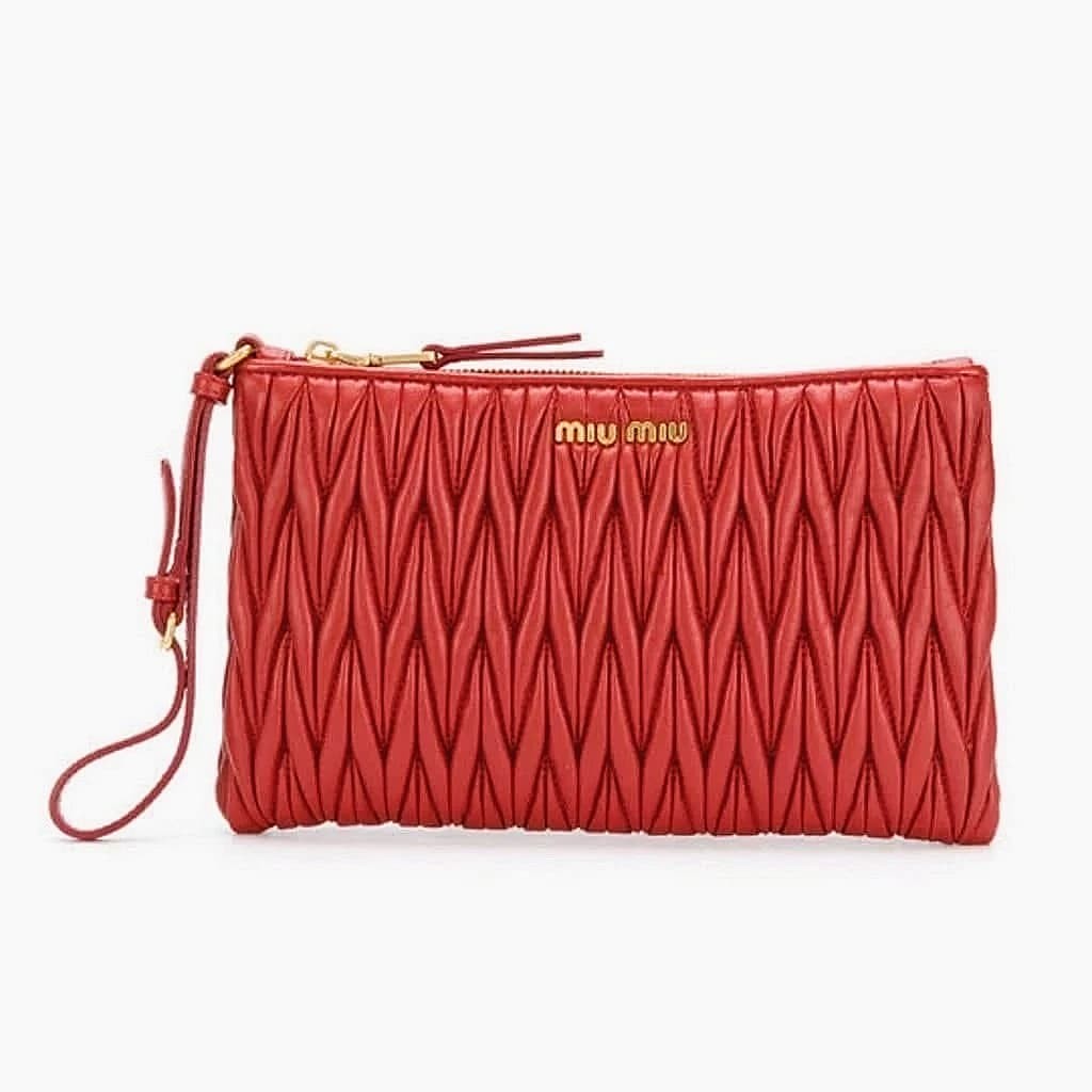 Miu Miu Matelasse Wristlet Clutch - CHIC Kuwait Luxury Outlet