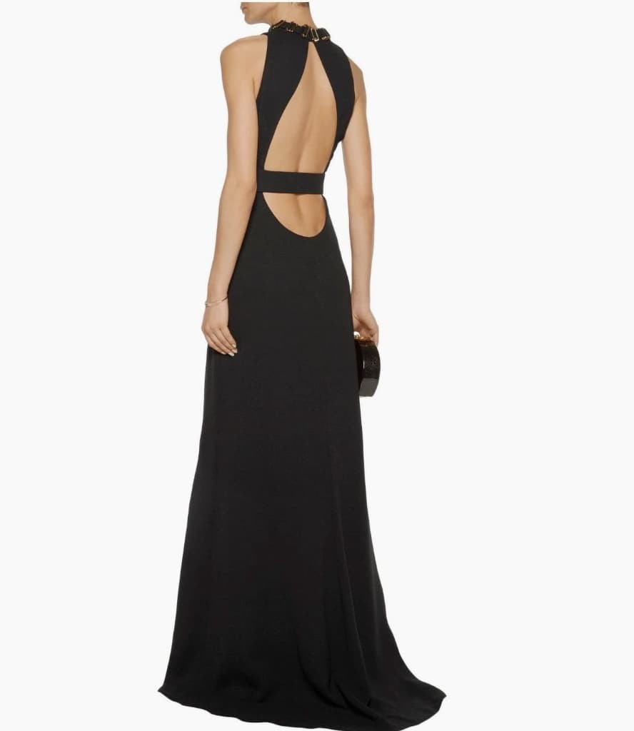 Halston Heritage High Neck Crepe Gown - CHIC Kuwait Luxury Outlet
