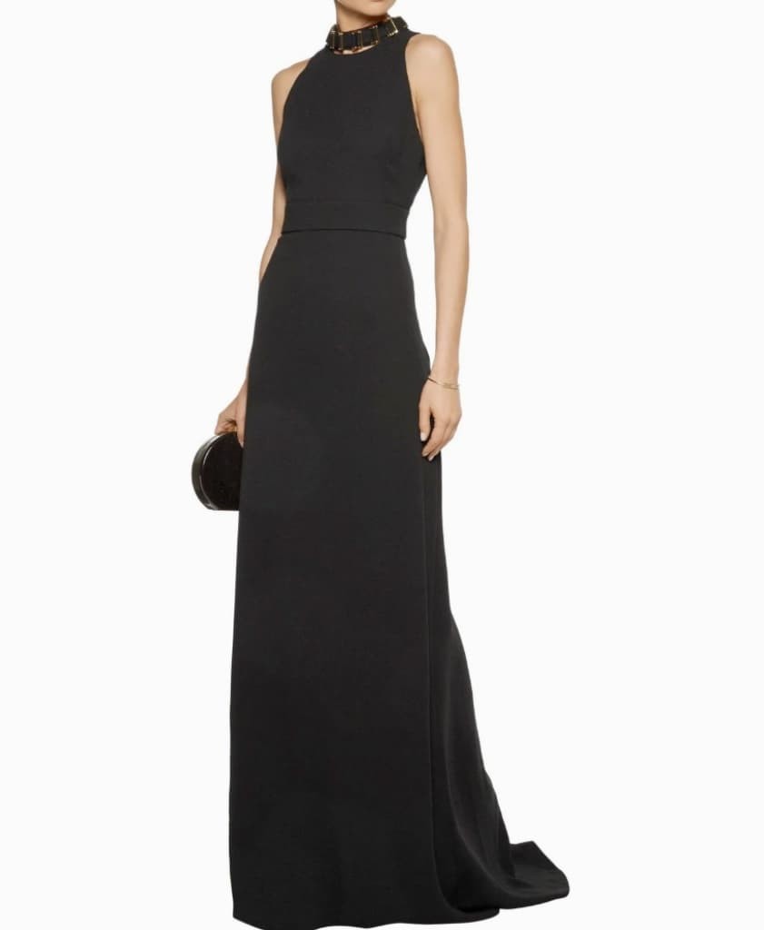 Halston Heritage High Neck Crepe Gown - CHIC Kuwait Luxury Outlet