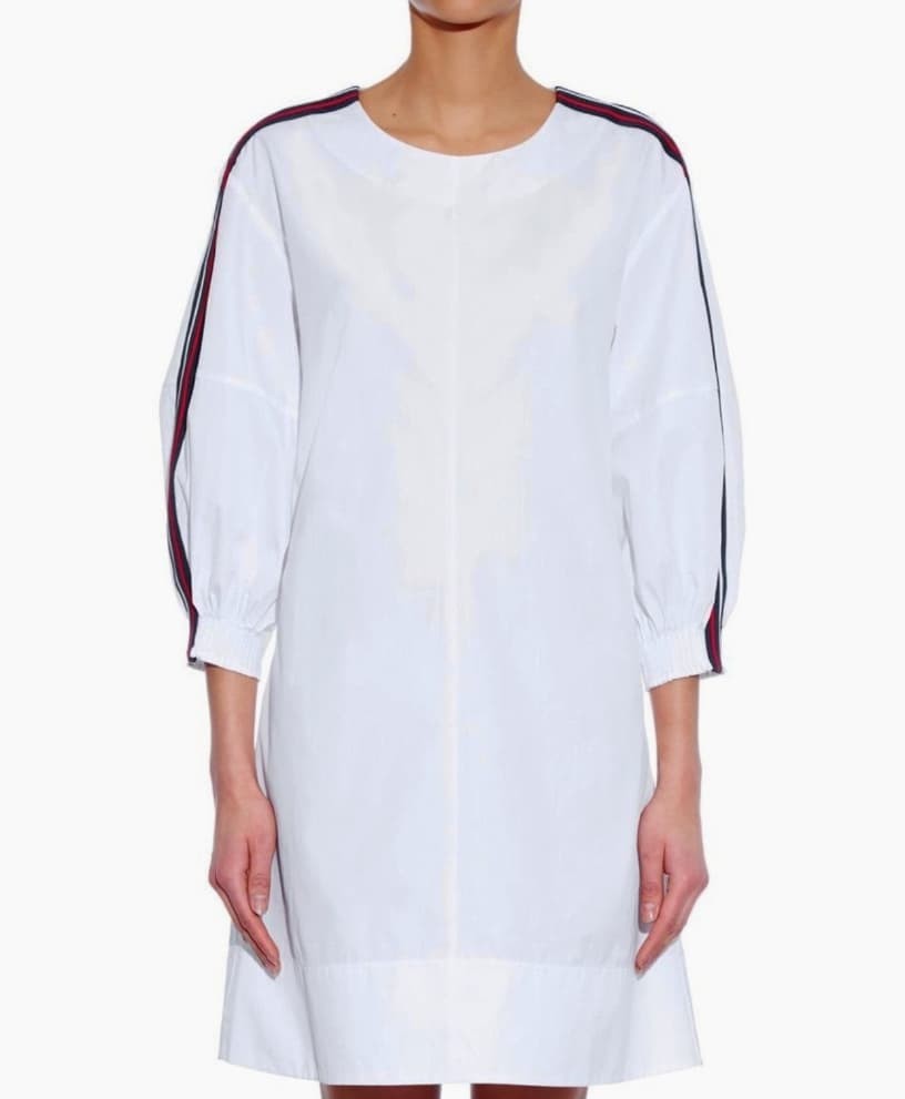 See By Chloe Dress White striped 3/4 sleeve - CHIC Kuwait Luxury Outlet