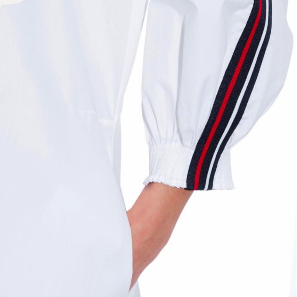 See By Chloe Dress White striped 3/4 sleeve - CHIC Kuwait Luxury Outlet