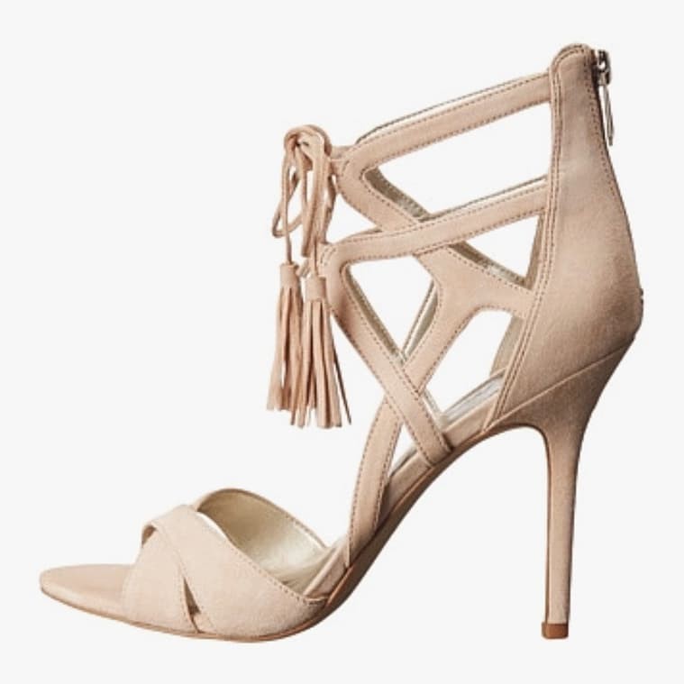 Sam Edelman Suede Nude Azela Lace up Sandals - CHIC Kuwait Luxury Outlet