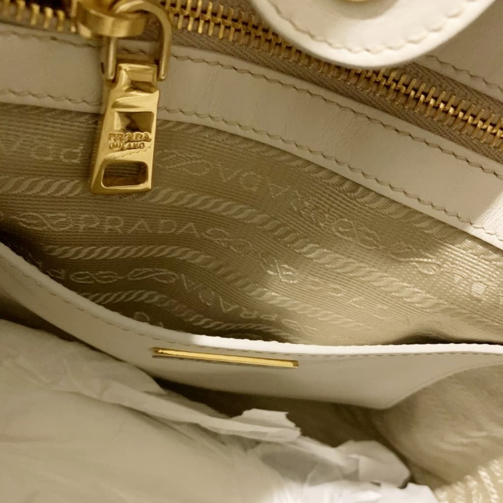 Prada Talco Vitello Soft calf Leather Tote - CHIC Kuwait Luxury Outlet