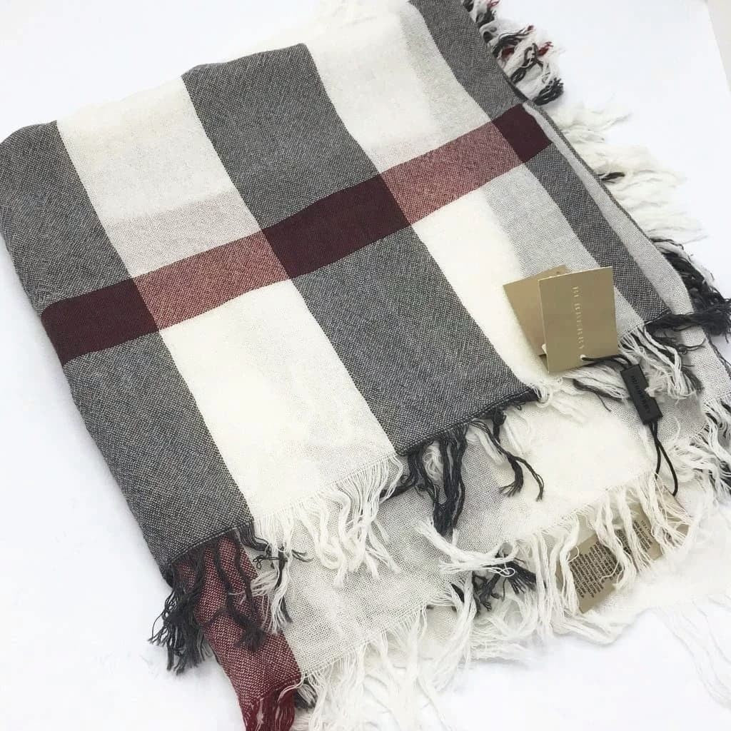 Burberry Check Scarf Ivory - chickuwait.com