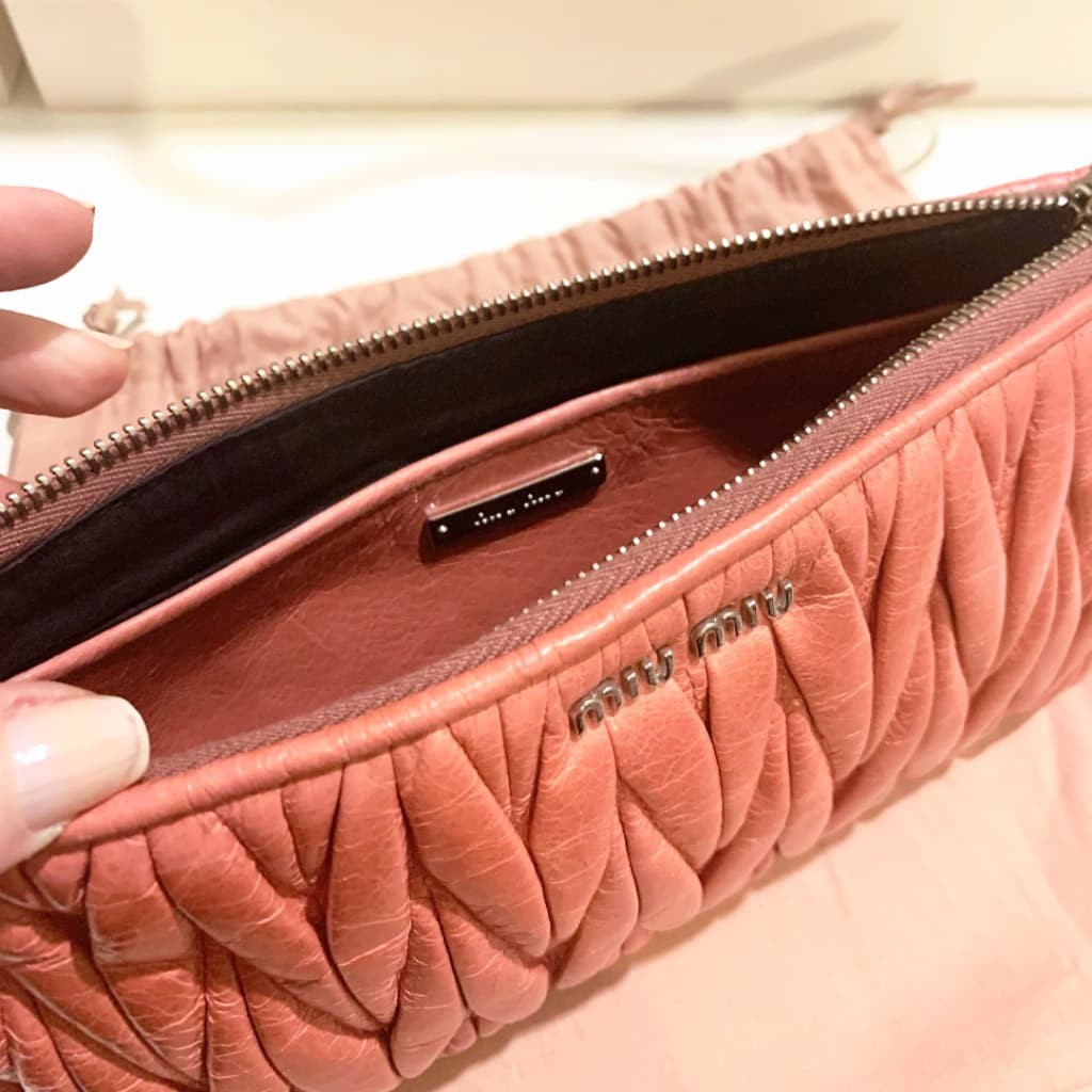 Miu Miu Matelasse Leather Clutch - CHIC Kuwait Luxury Outlet