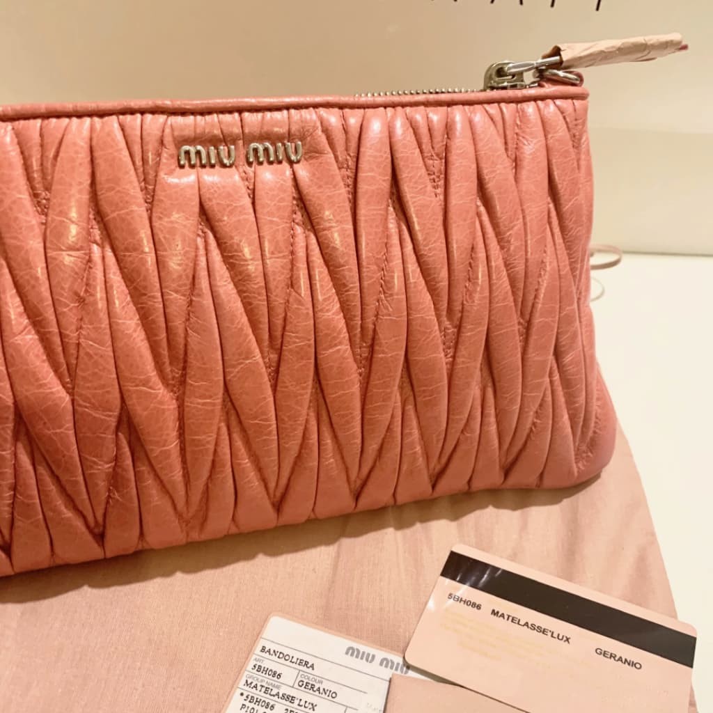 Miu Miu Matelasse Leather Clutch - CHIC Kuwait Luxury Outlet
