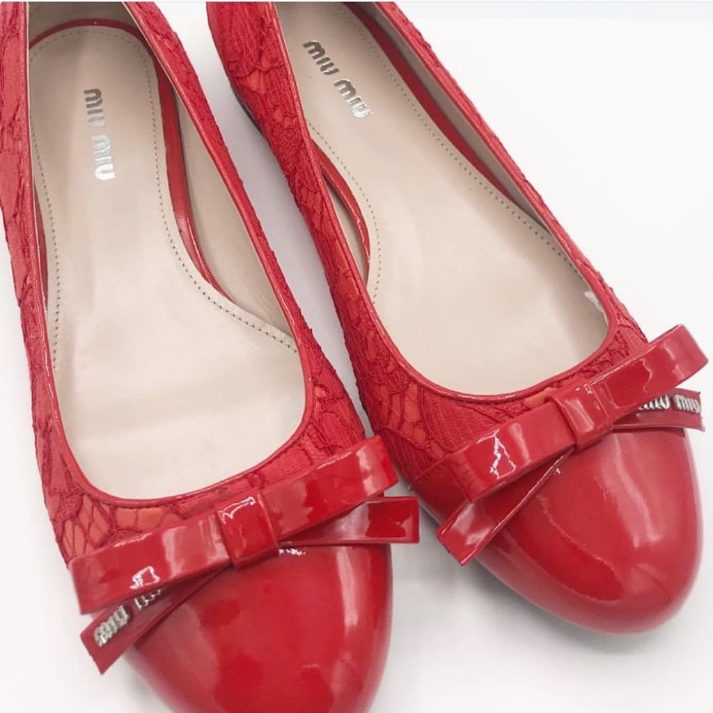 Miu Miu Patent Leather Ballet Flats - CHIC Kuwait Luxury Outlet