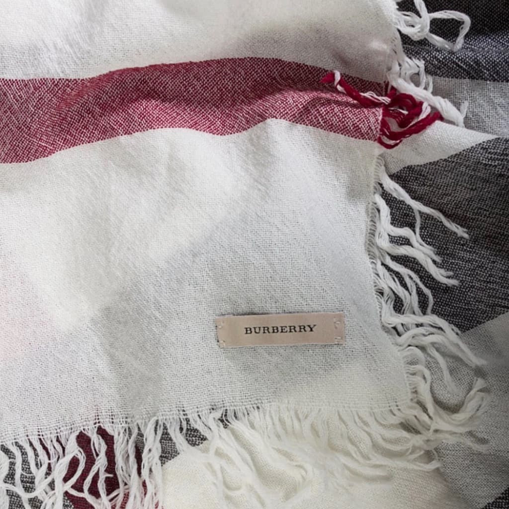 Burberry Check Scarf Ivory - chickuwait.com