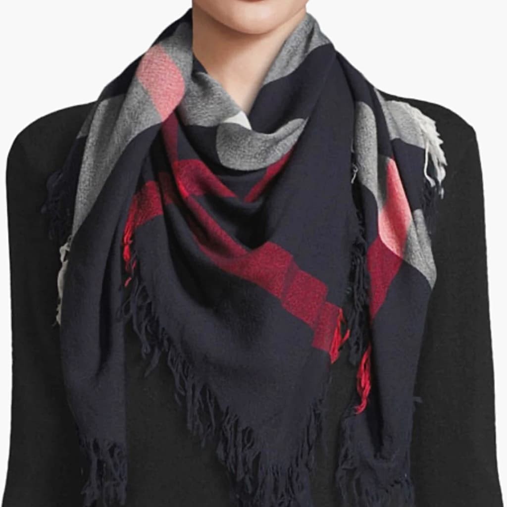 Burberry Check Scarf Navy - chickuwait.com