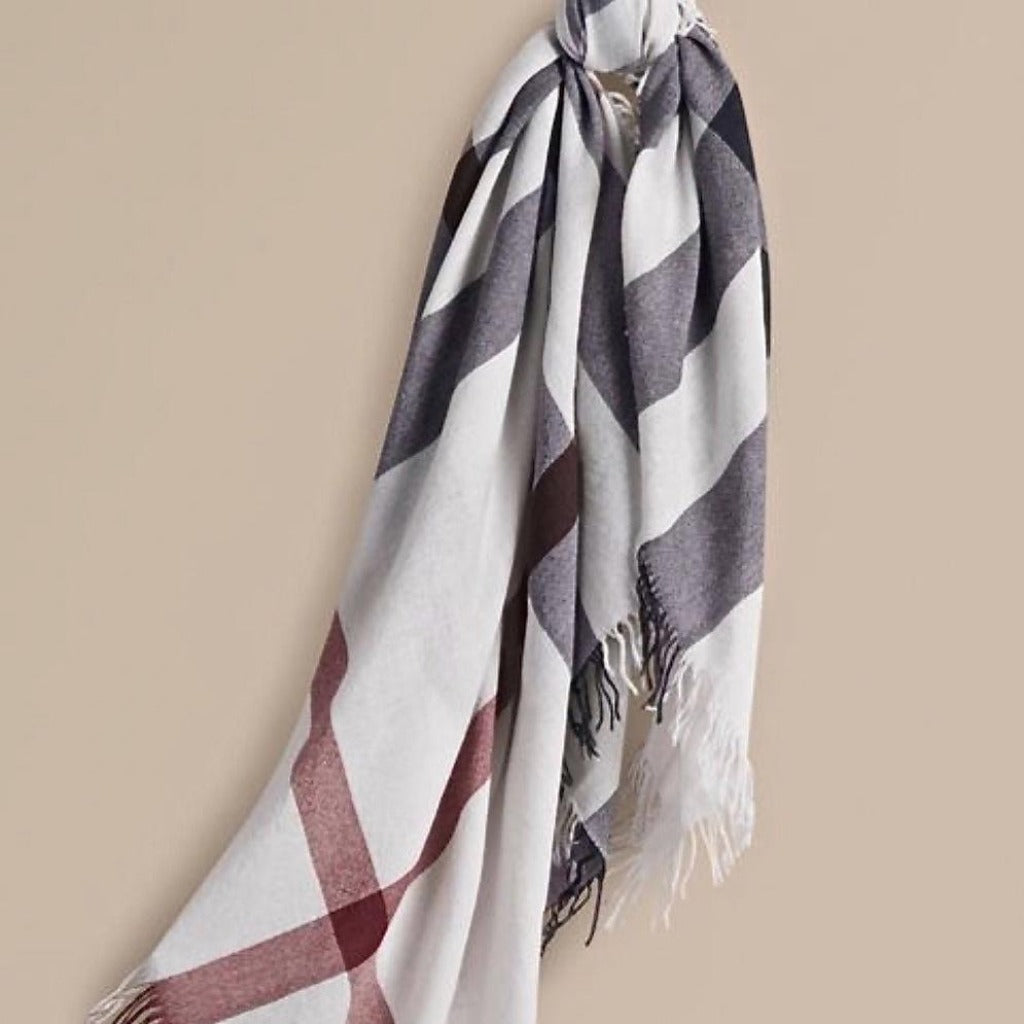 Burberry Check Scarf Ivory