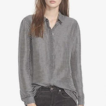 Burberry BRIT Striped Silk-blend Shirt - CHIC Kuwait Luxury Outlet