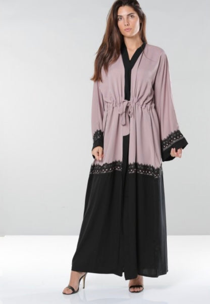 Wide Sleeve Pink Abaya