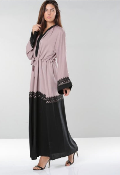 Wide Sleeve Pink Abaya