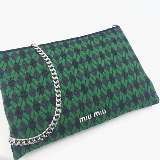Miu Miu Fabric Printed Clutch Bag - CHIC Kuwait Luxury Outlet