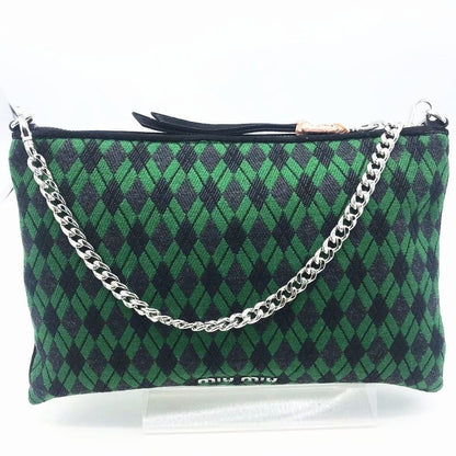 Miu Miu Fabric Printed Clutch Bag - CHIC Kuwait Luxury Outlet