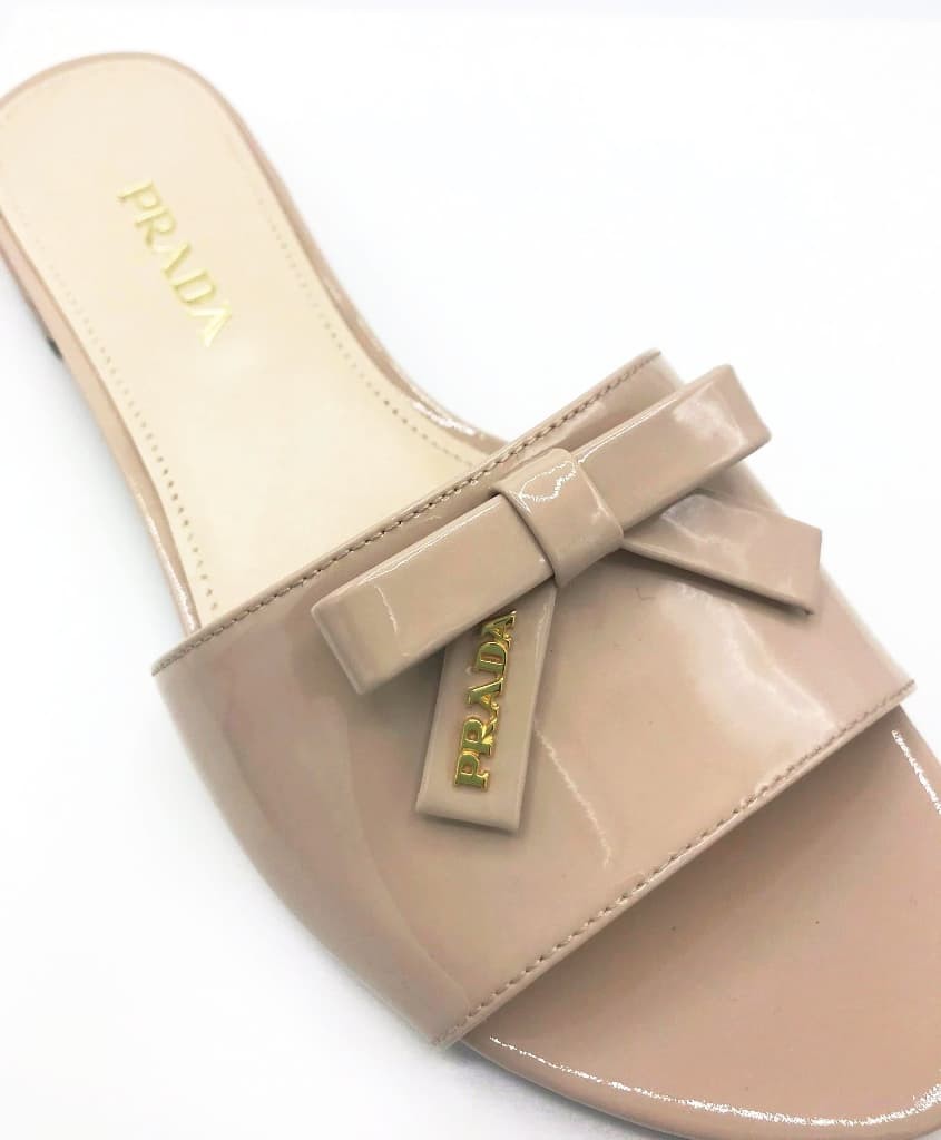 Prada Sandals Patent Leather Flats - CHIC Kuwait Luxury Outlet