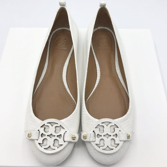 Tory Burch Mini Miller Flats White - CHIC Kuwait Luxury Outlet