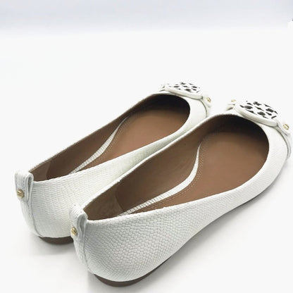 Tory Burch Mini Miller Flats White - CHIC Kuwait Luxury Outlet