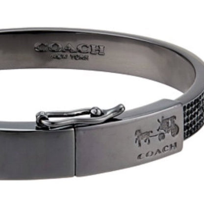 Coach Black Pave Plaque Hinged Bangle - CHIC Kuwait Luxury Outlet