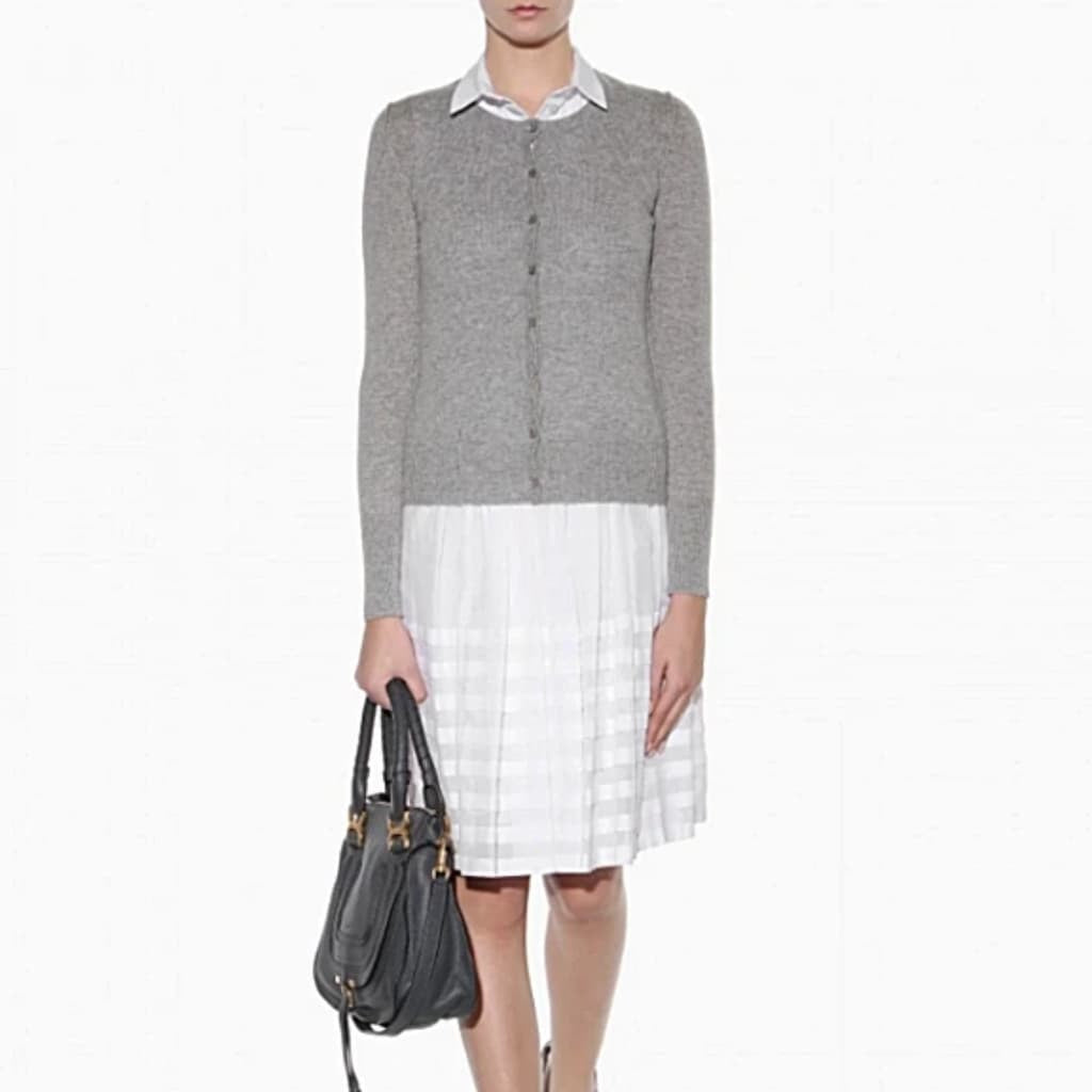 Burberry BRIT Cotton & Silk-blend Skirt - CHIC Kuwait Luxury Outlet